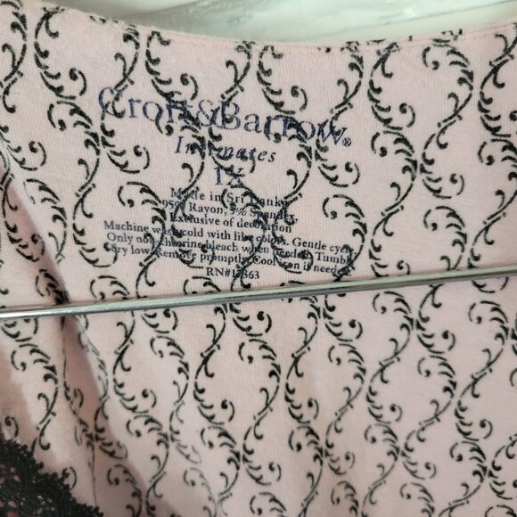 Croft Barrow Womens Nightgown 1X Plus Short Sleeve Pink Geometric GEO242E - Picture 10 of 11